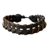 Pulsera Cuero Hombre Mujer Elegante Trenzado Tejido