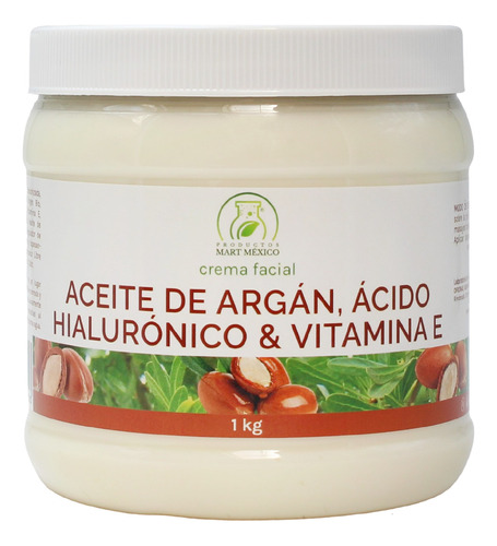 Crema Antiarrugas Argán Y Ácido Hialurónico Y Vit E (1 Kg)