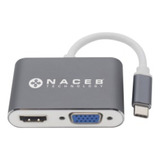 Adaptador Tipo C A Hdmi+vga Naceb Technology Na-0113