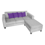 Sillon Sofa 3 Cuerpos + Puff 1.80x1.50 Chenille Antidesgarro
