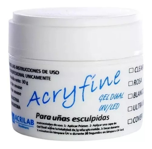 Gel Uv Acryfine Uñas Esculpidas Gelificada Acrilica Oferta!!