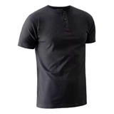 Remera Hombre Entallada Tipo Chomba Manga Corta Cuello Mao 