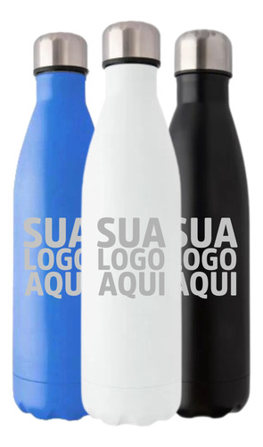 Garrafa Squeeze Personalizada Logo Marca Empresa Inox 500 Ml