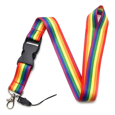 Portagafete Lgbt Arcoiris Mosquetón Lanyard Rainbow 90cm Poliester | Meses sin interés