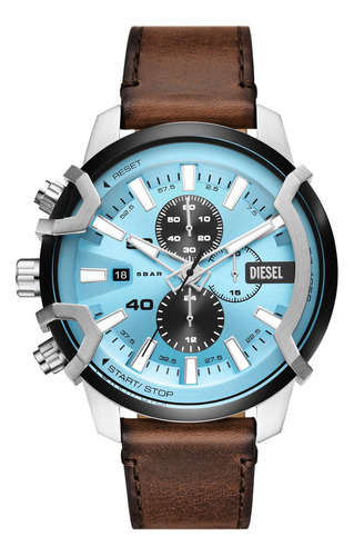 Reloj Hombre Diesel Griffed De Piel 48mm Correa Marrón