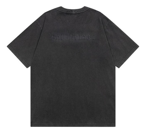 Playera Balenciaga Oversize Logo Bordado Smoke