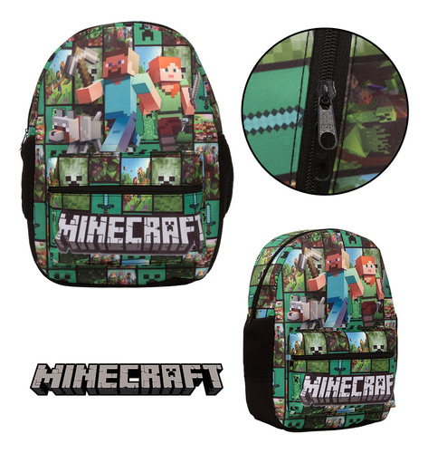 Mochila Iantil Masculina Minecraft Passeio Imediato