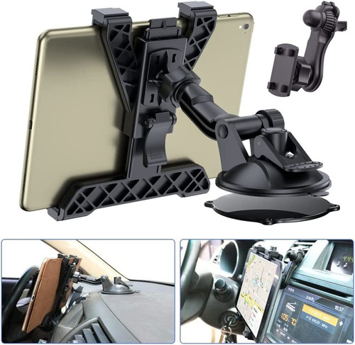 Soporte P/ Tablet, Ohlpro, Base Ventosa, P/ Coches, Negro