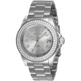 Relógio Invicta Angel 28672 Banho Prata Cx 40mm  Feminino