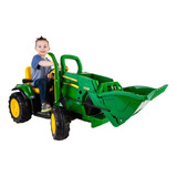 Tractor Eléctrico John Deere Peg Perego Con Cargador 12 Volt