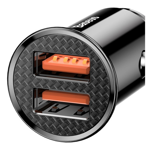 Carregador Veicular Baseus Mini Dual Qc3.0 30w Max Com Luz