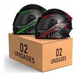 Kit 2 Capacete Fechado R8 Protork Viseira Fumê