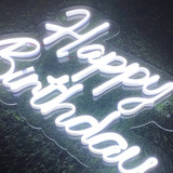 Letrero Led Neon Happy Birthday 60x40 Color A Elegir