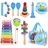 Instrumentos Musicales Percusión De Madera Para Niños 12pcs