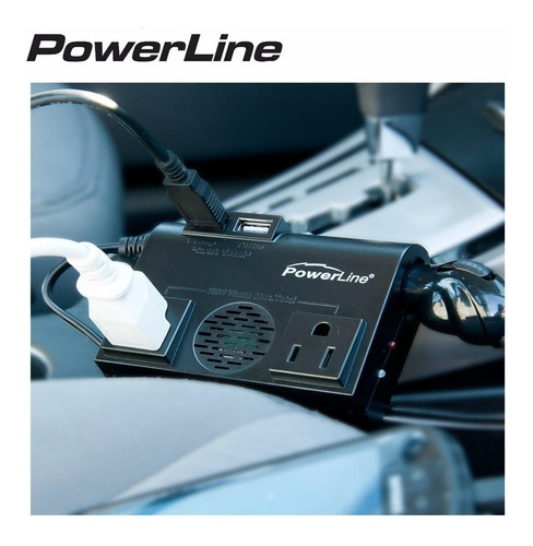 Inversor Powerline 200w 90359+gratis Auto Adapter 2.1a 90336