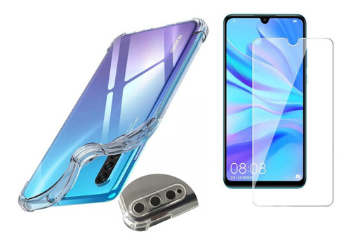 Funda Tpu Airbag + Vidrio 2.5d P/ Huawei Y8p