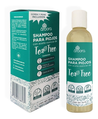 Shampoo De Piojos Con Tea Tree + Neem Incluye Gorra Y Peine