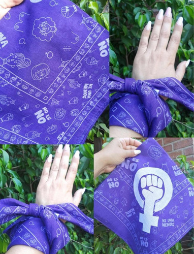 Pañuelo Bandana Morado Ni Una Menos Feminismo Patriarcado