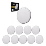 10x Painel Plafon Sobrepor 24w Led Redondo Frio 6500k 28x28