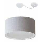 Lustre C/ Desvio De Centro Md-4309 Cupula Tec 55x30cm Cinza