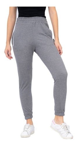 Pantalon Jogging Algodon Rustico Mujer Talle Grande Bolsillo