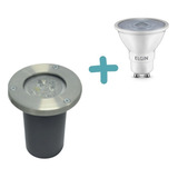 Kit 12 Embutido Solo Jardim 225 + Lâmpada Dicróica 5w Led