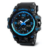 Redlemon Reloj Digital Y Análogo, Deportivo Y Militar, 4 Pantallas, Retroiluminación, Resistente Al Agua, Con Cronómetro, Temporizador, Alarma Y Fecha, Modelo 1155b, Color Azul