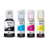 4 Botella Tinta Epson T504 Negro Cian Magenta Amarillo L4150