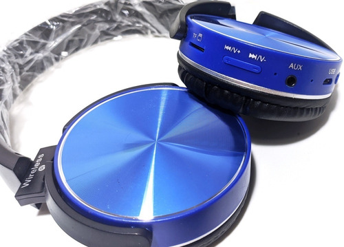 Fone Wireless 450bt Azul Headset Bluetooth Recarregável