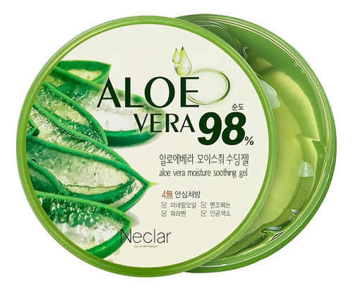 Gel De Aloe Vera 98% Calmante De Quemaduras Solares,  Neclar