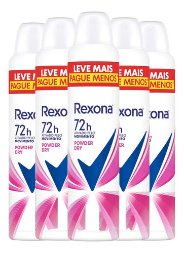 Kit Desodorante Antitranspirante Aerosol Rexona Powder Dry 7