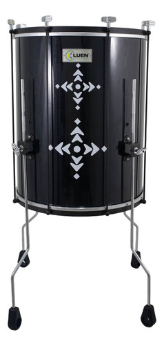 Surdo Luen Guetto Profissional 18''x60 Preto Pele Animal