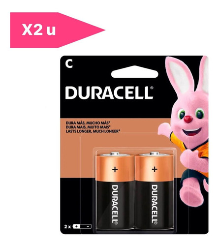 Pila Duracell C X 2 Mediana Alcalina En Blister