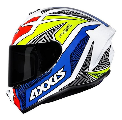 Capacete Feminino Axxis Draken Trancer Fechado Branco E Azul