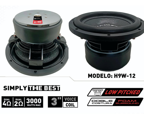 Subwoofer Howler Car Audio 1500 Watts Rms Pza H9w-12d4