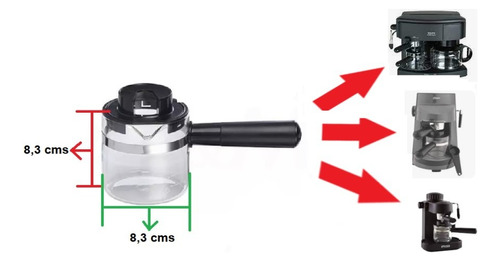 Vaso Vidrio Para Cafetera  Capuchinera Varias Marcas 