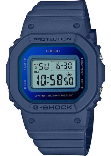 Relógio Feminino Casio G-shock Gmd-s5600-2dr - Azul Escuro Bisel Preto