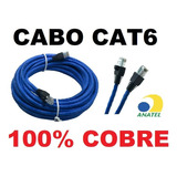 Cabo De Rede Lan 50m Cat6 100% Cobre Giga Anatel Crimpado