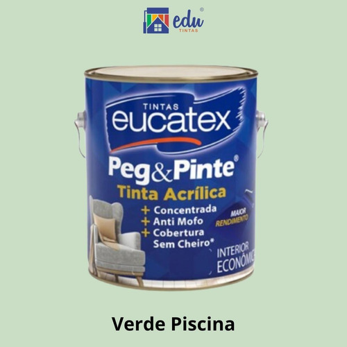 Tinta Acrílica Eucatex Peg & Pinte   3,6l - Cores Modernas.