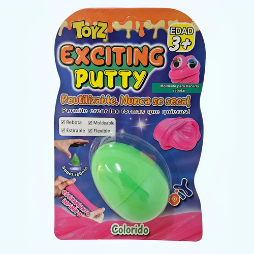 Exciting Putty Masa Slime Colorido Rebota Estirable Flexible