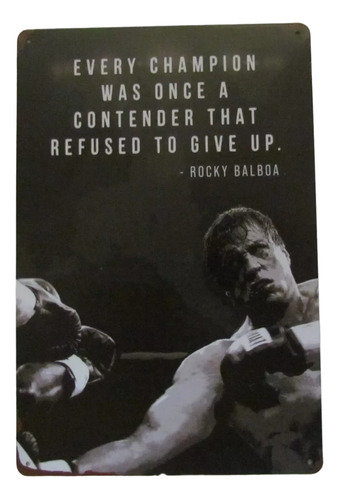 Poster Anuncio Cartel Placa Rocky Sylvester Stallone Box Dec