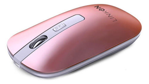 Mouse Inalambrico Dual Bluetooth Usb Recargable Para Mac Windows Color Rosa Linkon