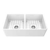 Tarja Nantucket Sinks Farmhouse Apron Blanco, Doble Tina