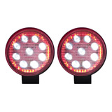 Un Par De Faros Redondo 9 Hiper Led Blanco Ojo Rojo 4in