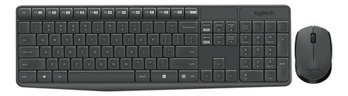 Kit Teclado Y Mouse Inalámbrico Logitech Mk235 Español Negro