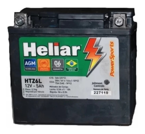 Bateria Heliar Cg 150 Fan / Esd / Esi / Esdi 2010 2015