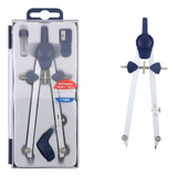 Set 4pcs Compás De Precisión Escolar Con Adaptador Geometria