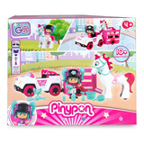 Muñeca Pinypon Set Let's Go! Coche Y Caballo 