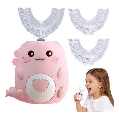 Escova De Dente Infantil Ultrassônica U-shaped 1 Peça Rosa | Parcelamento sem juros