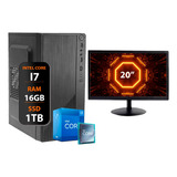 Computador Core I7 3° Ger. 16gb Ssd 1tb 10 Pro Monitor 20